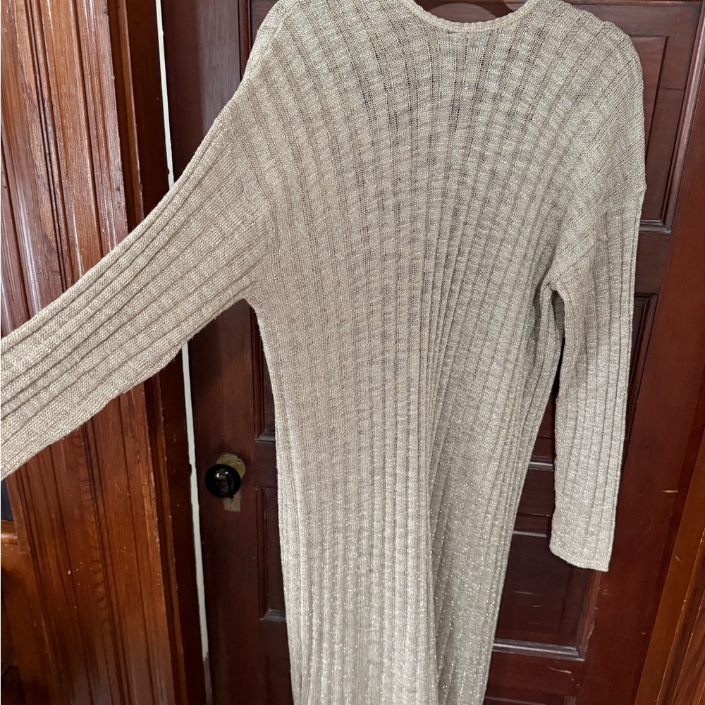 Express Beige Ribbed Cardigan - Picture 7 of 9